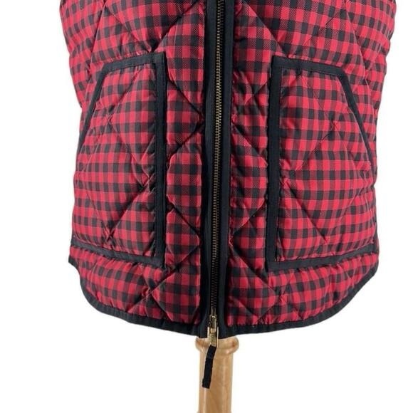 J.Crew quilted vest down fil buffalo plaid cottage mountain outdoors sz sm - Picture 4 of 10